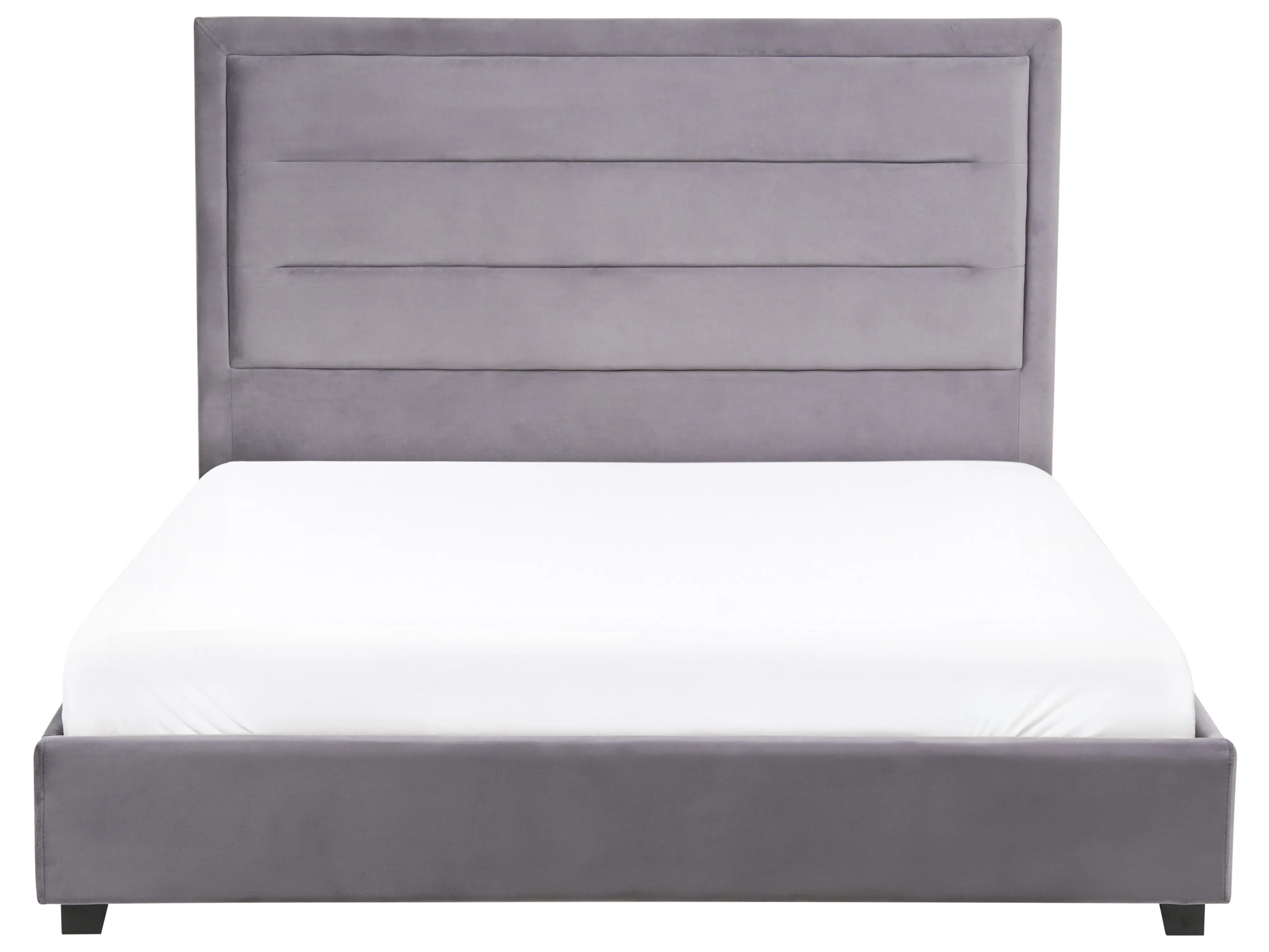 Bed Fluweel ROUEN 140 x 200 cm Donkergrijs