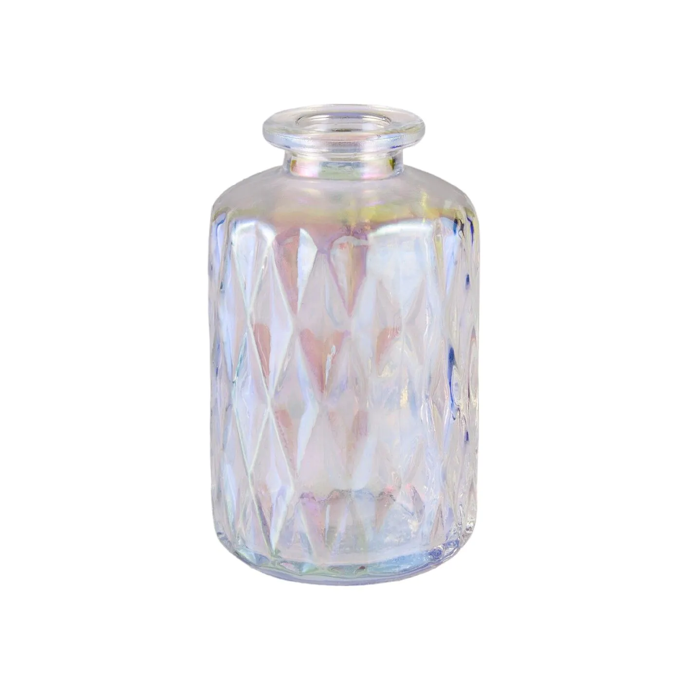 Flaschenvase Pearl, Rauten/rund, 10 cm