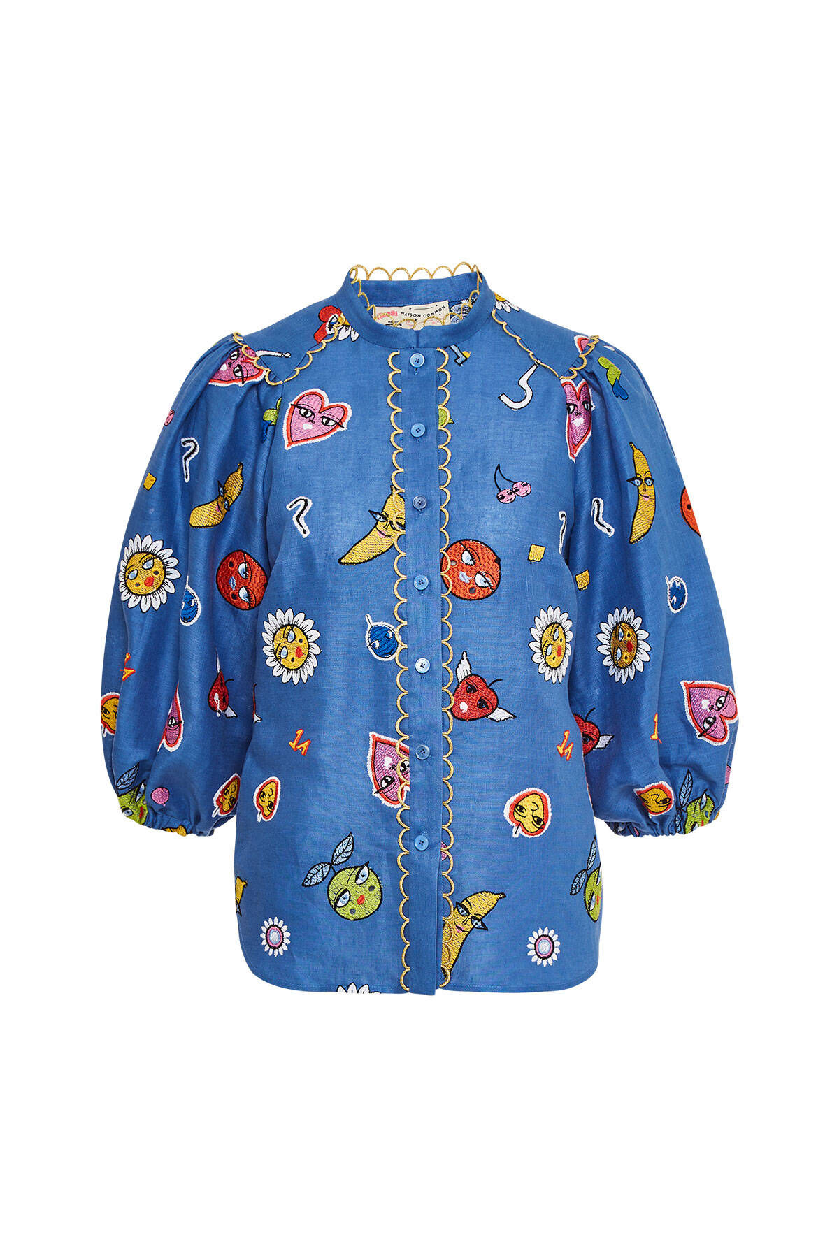 Maison Common| Damen Leinenbluse Kurzarm