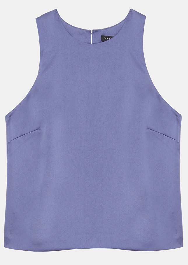 Top Tellybleu en satin