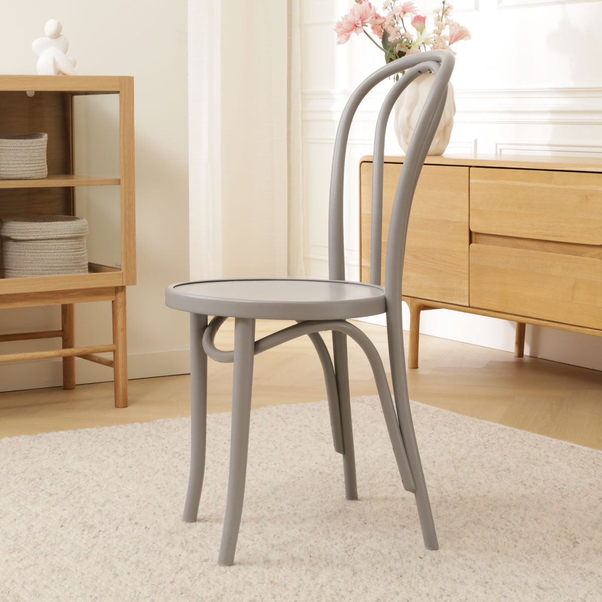Houten bistrostoel Vienna Thonet No. 18 - grijs