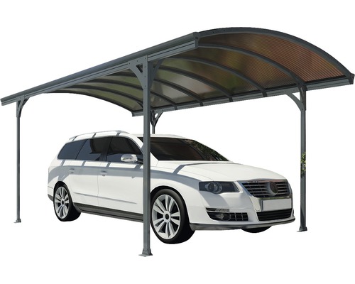 Palram enkele carport – Canopia Vitoria 5000 incl. regengoot 290 x 500 cm antraciet