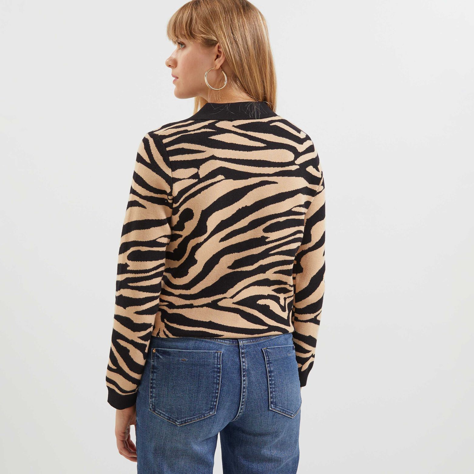 Pull col polo femme