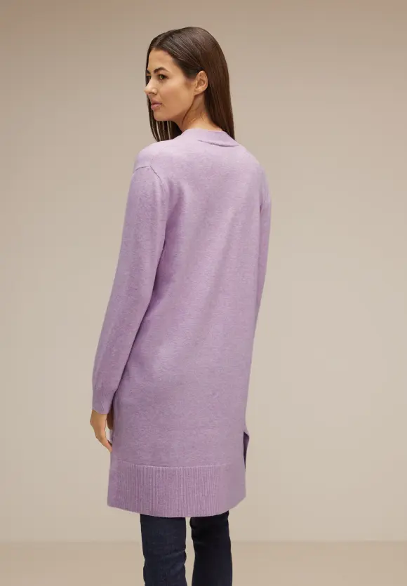 Offener Long Cardigan - soft pure lilac melange