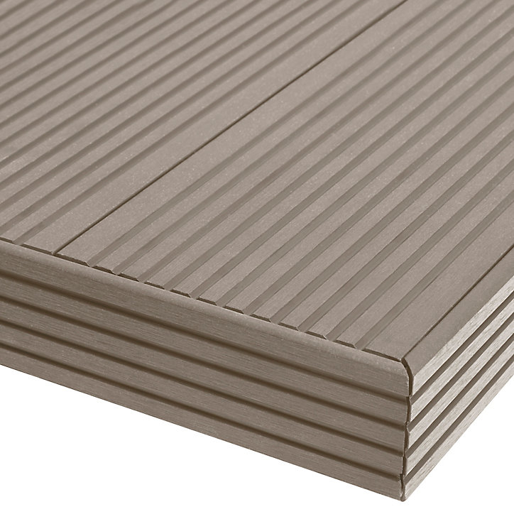 Profil de finition lame de terrasse Neva composite taupe L.220 x l.5.2cm