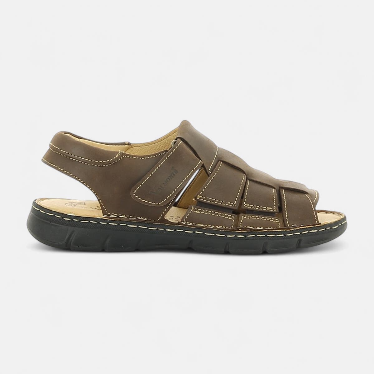 Nu-pieds confort Homme en cuir marron