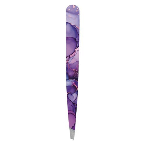 Hausmann Pinzette<br>1 Stück, schräg marmor glitzer violett