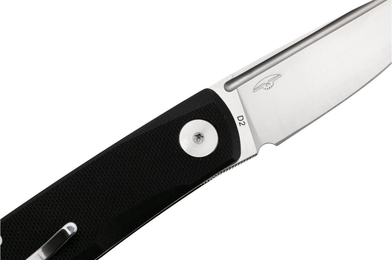 Real Steel Phantom Flipper Double Detent 7008BS Satin D2, Black G10, zakmes