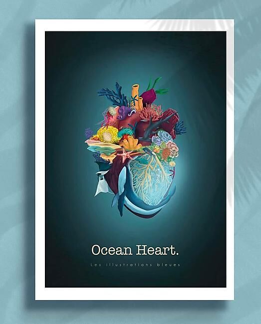 POSTER ILLUSTRATION OCEAN HEART