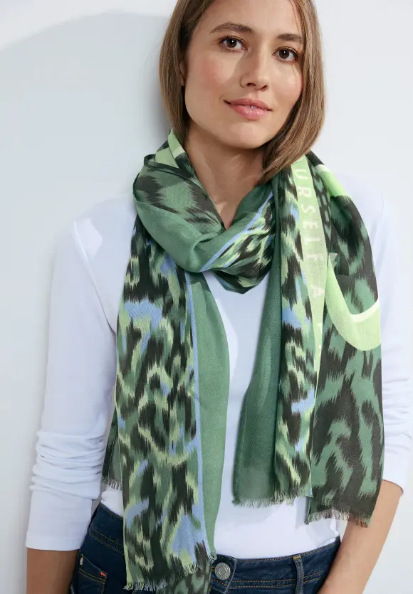 Print Modalschal - strong khaki