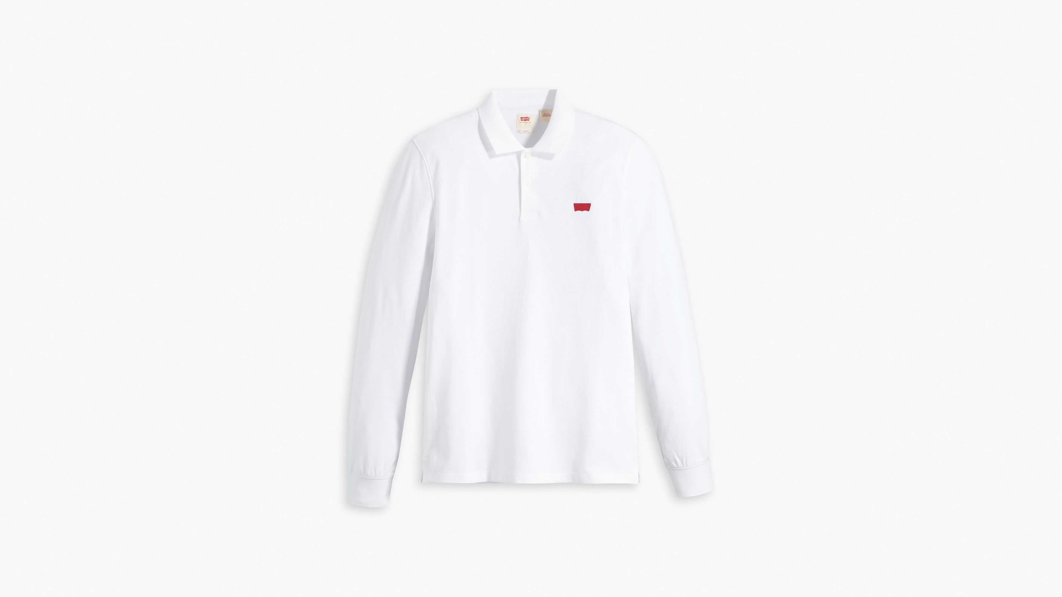 Polo manche longue Housemark slim - Bright White - Blanc