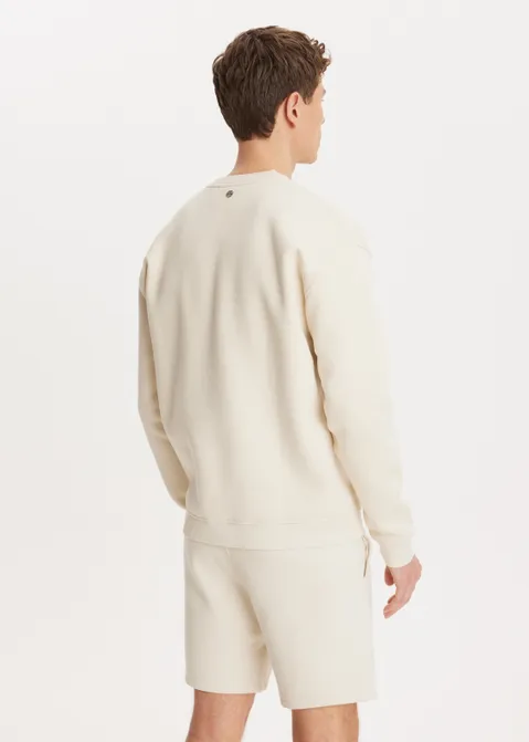 Brushed written sweater off-white (ECRU)