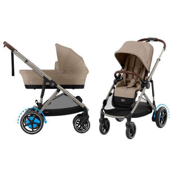 Cybex E-Gazelle S Kinderwagen 2-in-1 Taupe - Almond Beige / Beige