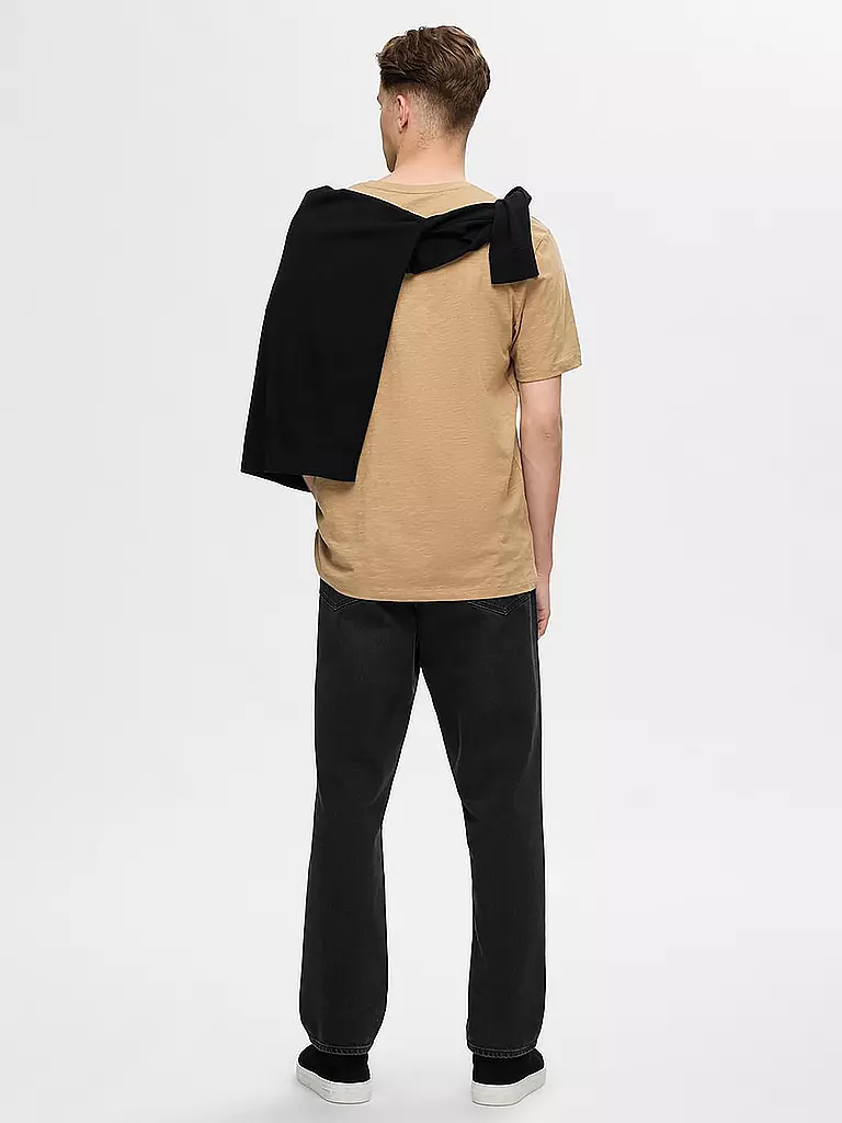 SELECTED T-Shirt SLHASPEN beige