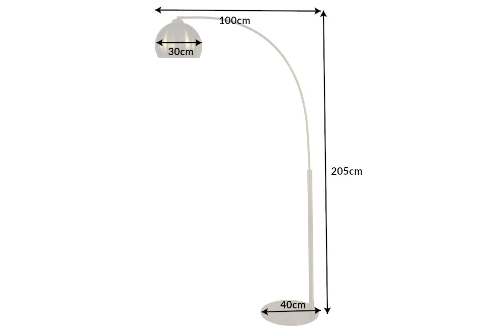 Elegante Bogenlampe LOUNGE DEAL 205cm gold Stehlampe