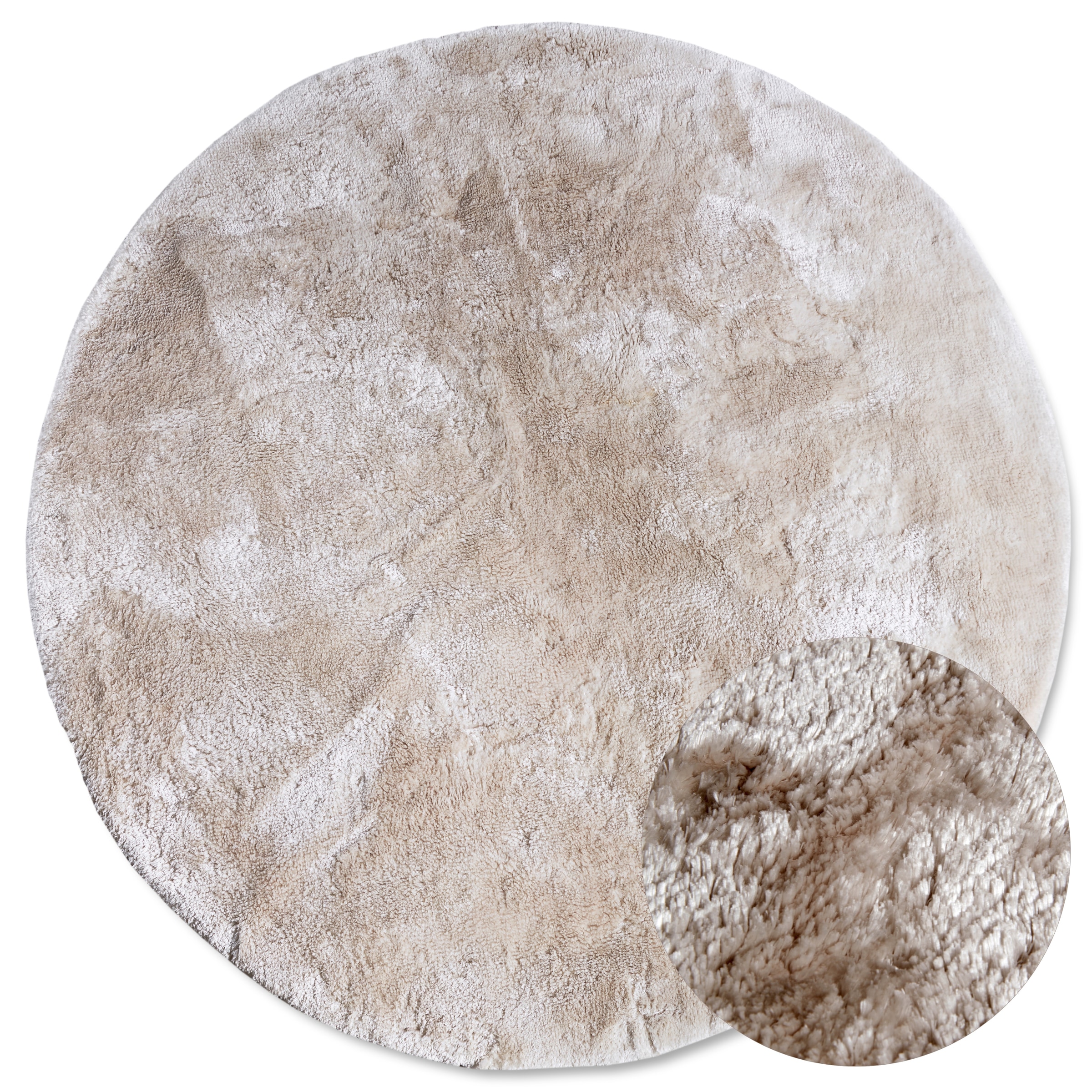 ELLE DECORATION Hochflor-Teppich »Calida« rund 28 mm Höhe Langflor, Shaggy, einfarbig, flauschig, weich, glänzend, modern, uni