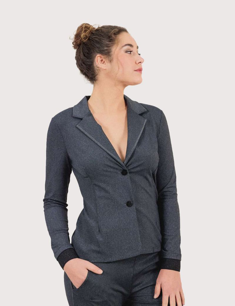 HBT BASICS CITY | SHIRLEY VESTE BLAZER GRIS CHINÉ