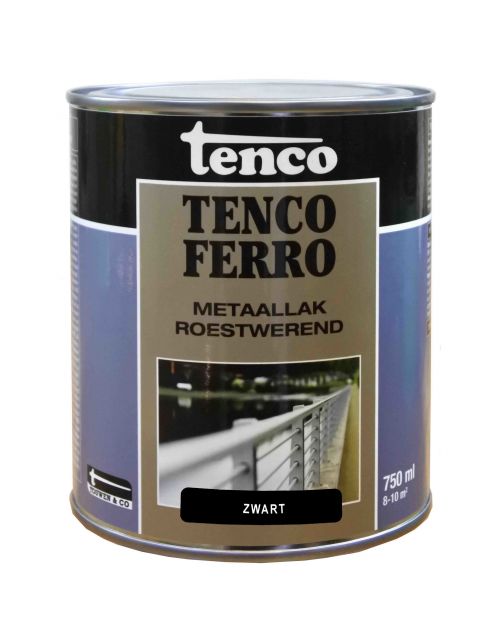 Tenco Tencoferro - Roestwerende Ijzerverf - 750 ml Zwart Dekkend