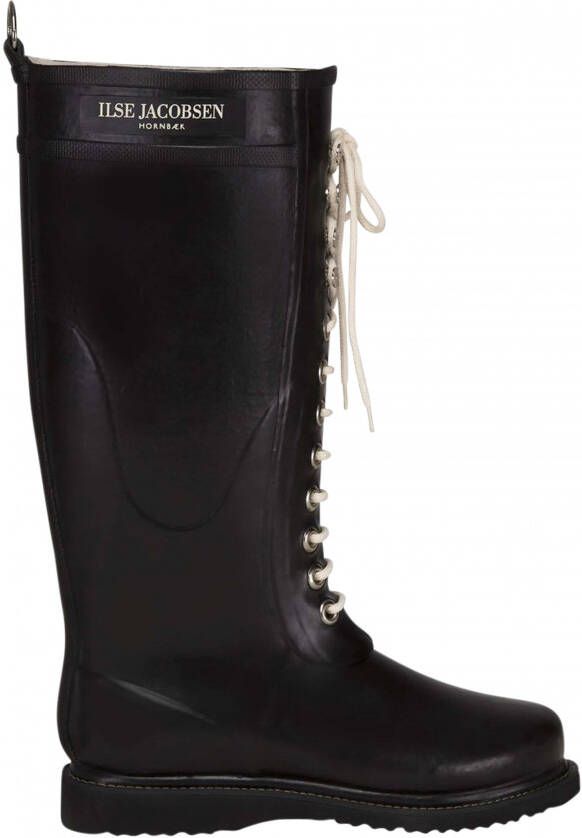 Ilse Jacobsen Long Rubberboot Regenlaars Dames Zwart