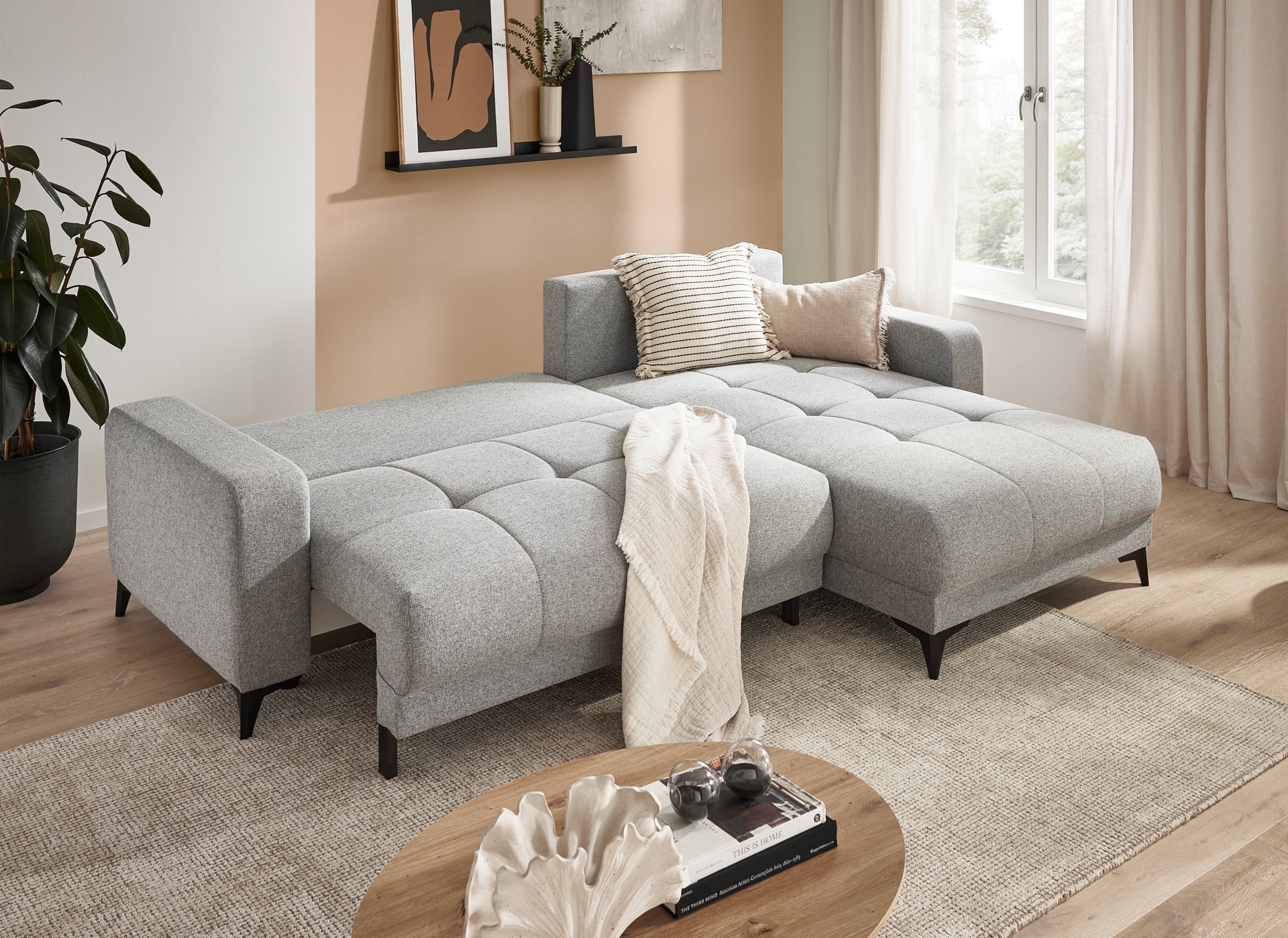 Ecksofa BRAD 281 x 189 cm grau