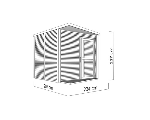 Bertilo Design Concept tuinhuis met vloer, 241 x 297 cm, natuurlijke afwerking