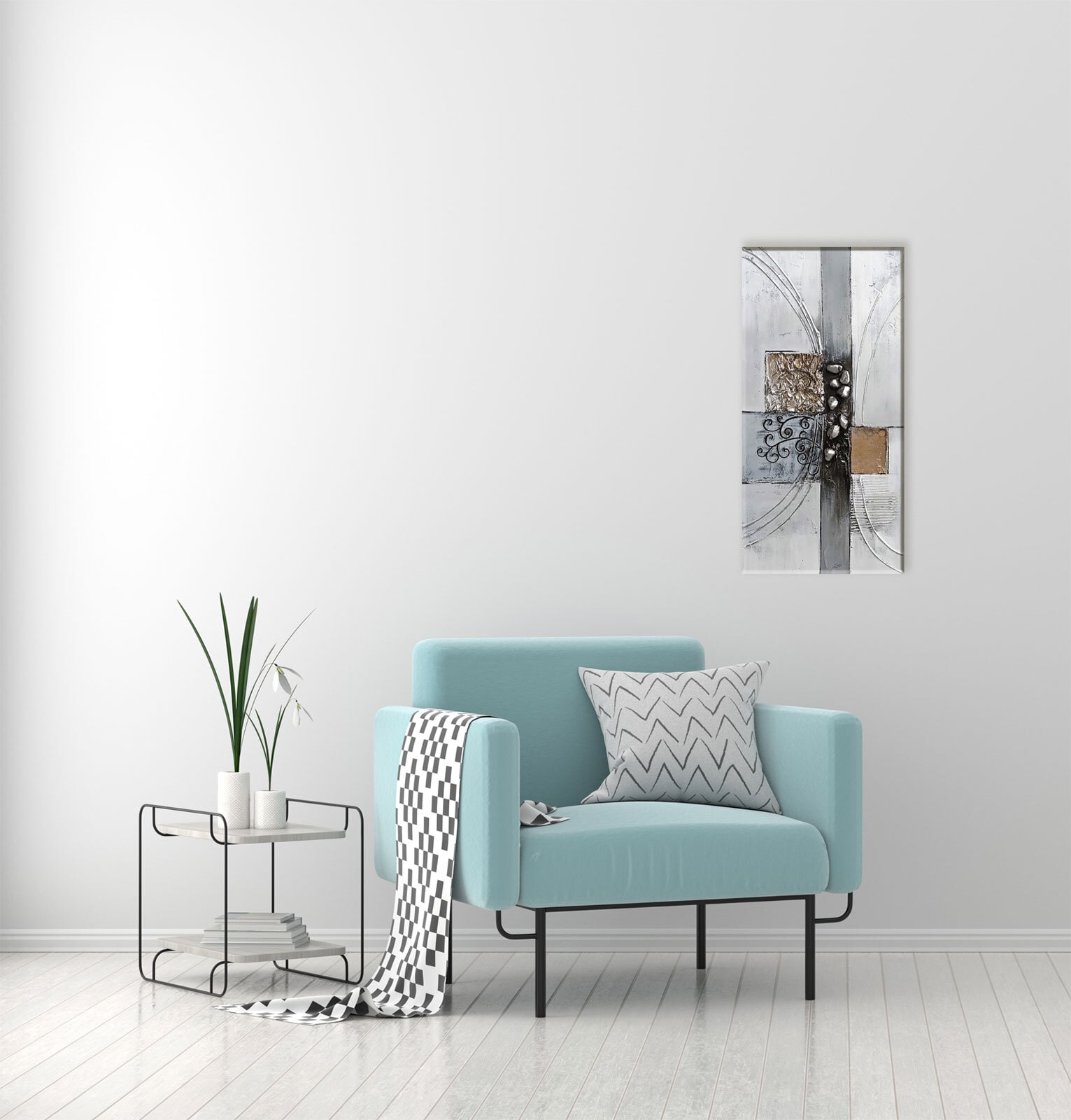 Handgefertigtes Ölgemälde abstrakt 40 x 80