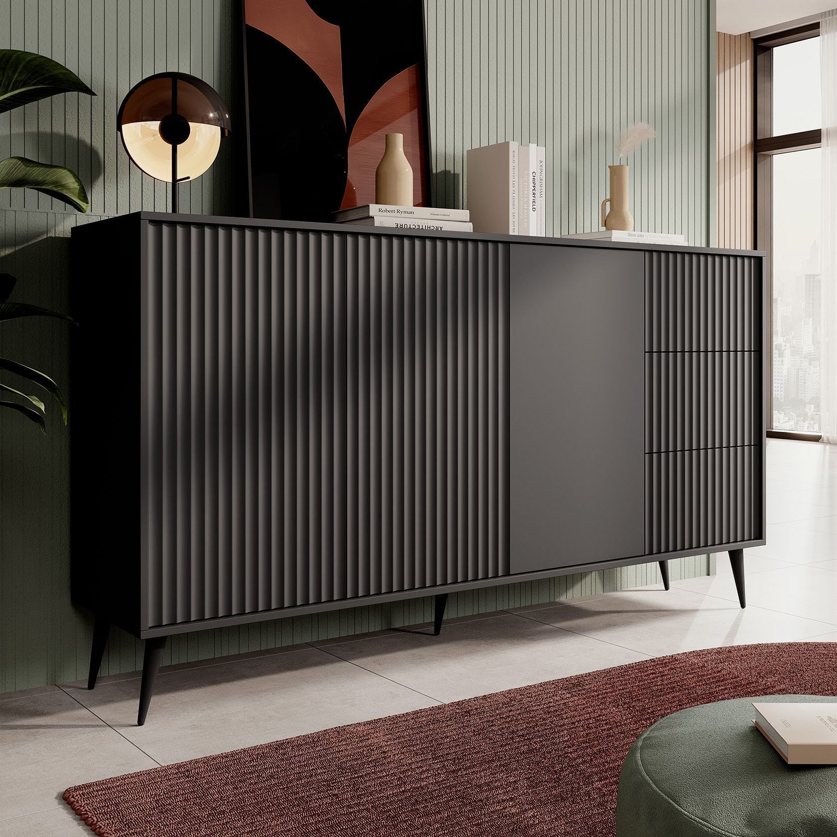 Winq - Dressoir - Antraciet - 179x40x98 cm