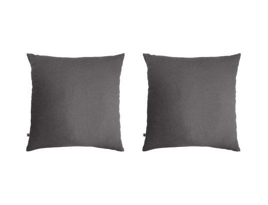 TERRE DE NUIT - Parure de lit housse de couette Parure de lit double gaze de coton gris anthracite 260x240 c...