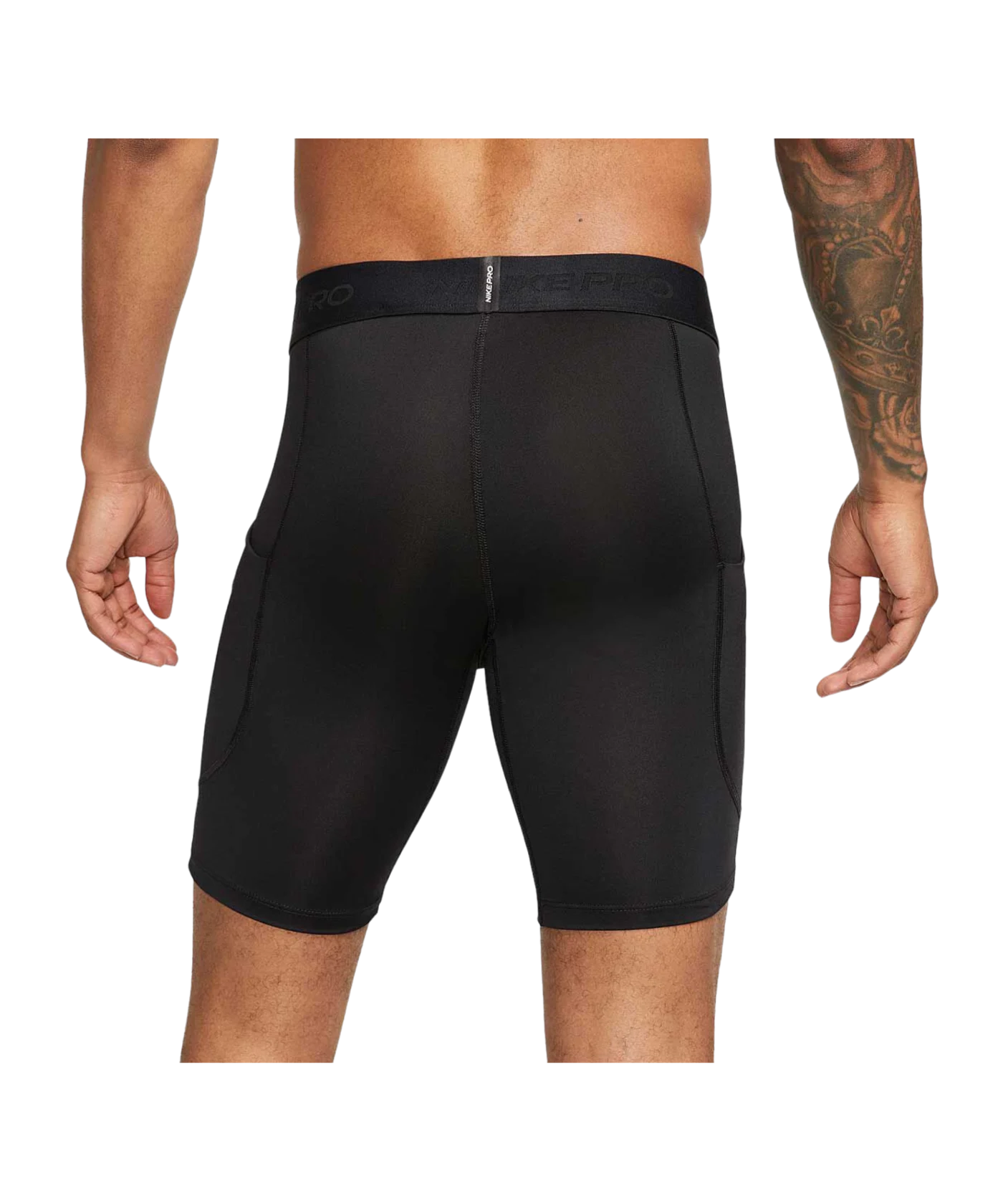 Nike Pro Long Short Schwarz Weiss F010