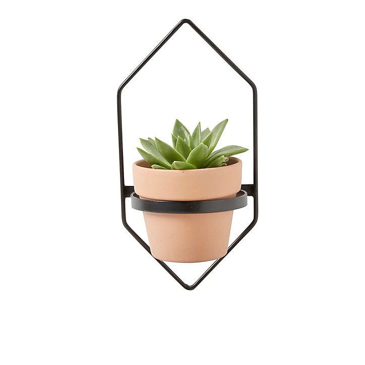 Support pour pot GoodHome noir hexagonal