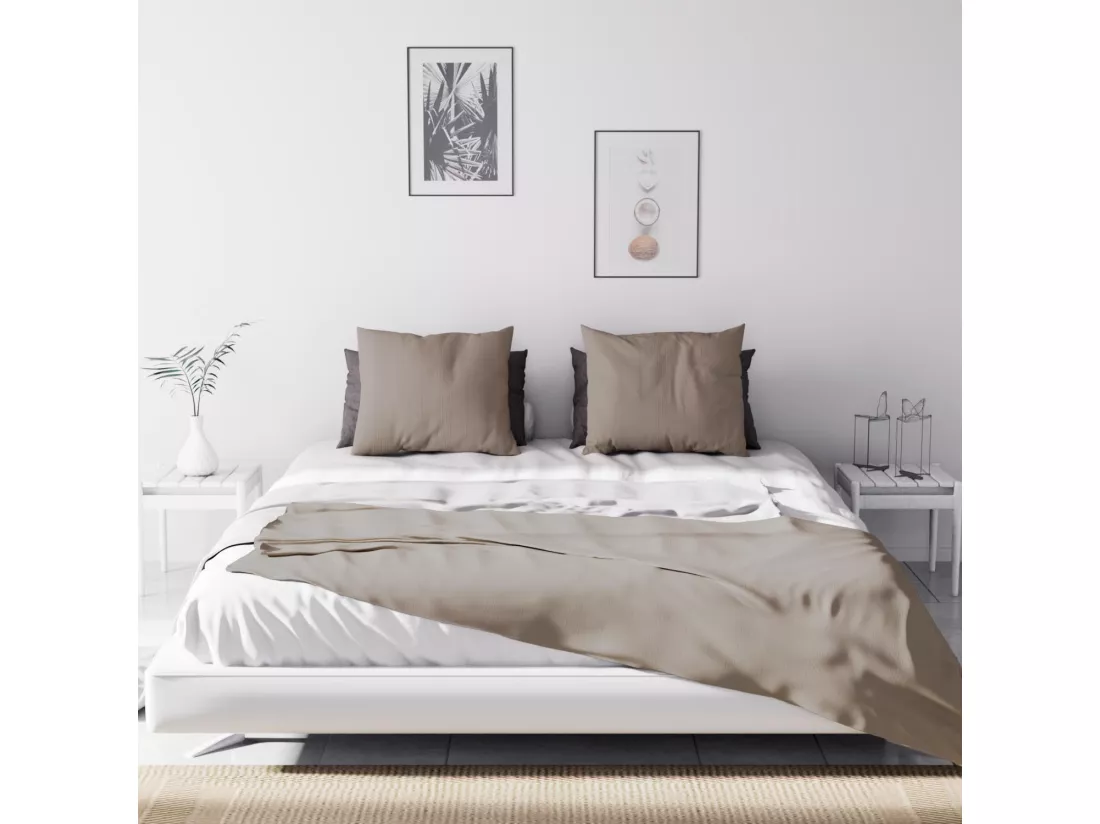 Jeté de lit Adèle taupe 240x220 cm