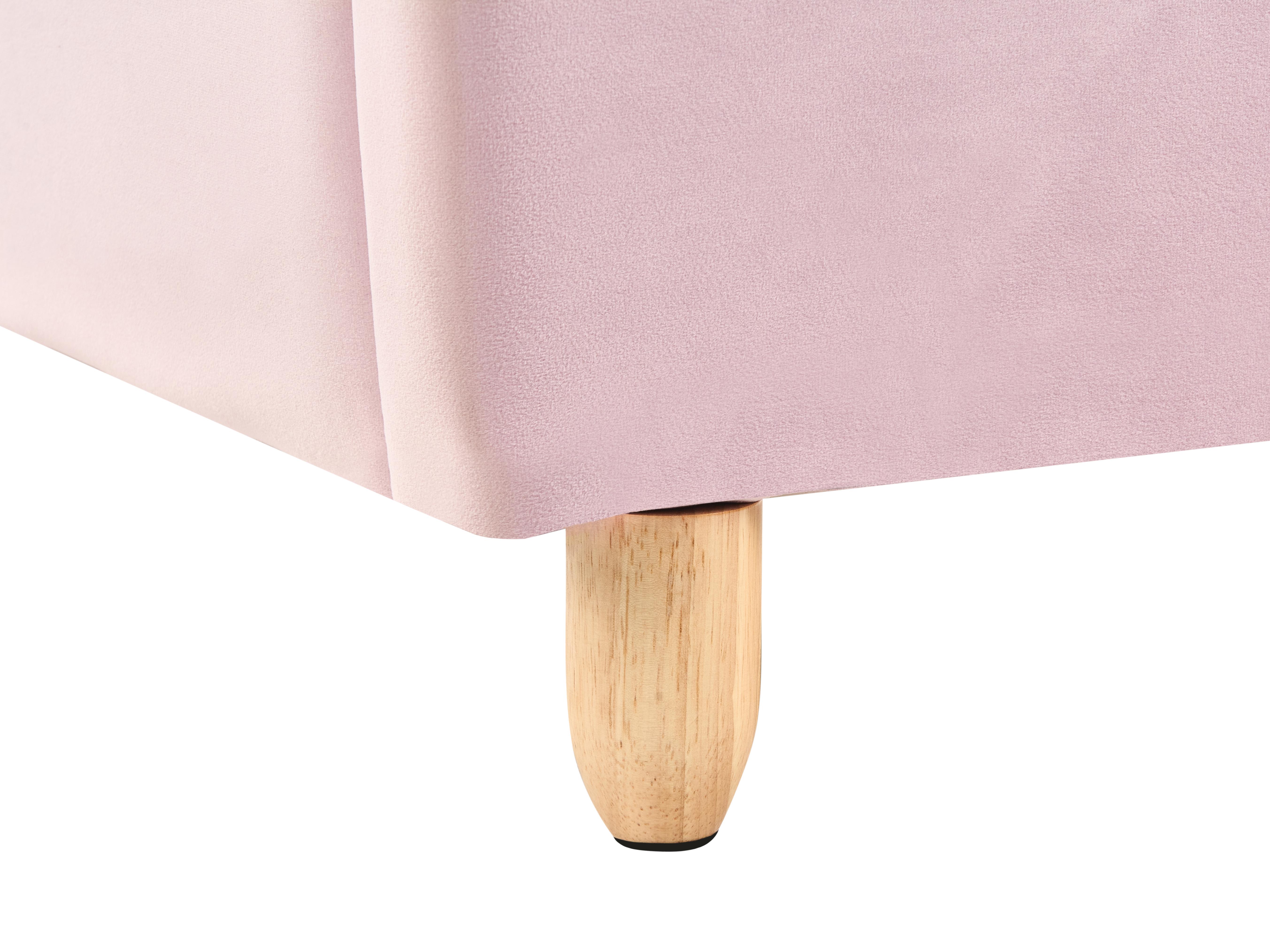 Kinderbed Zeeschelp Fluweel NEULISE 90 x 200 cm Roze