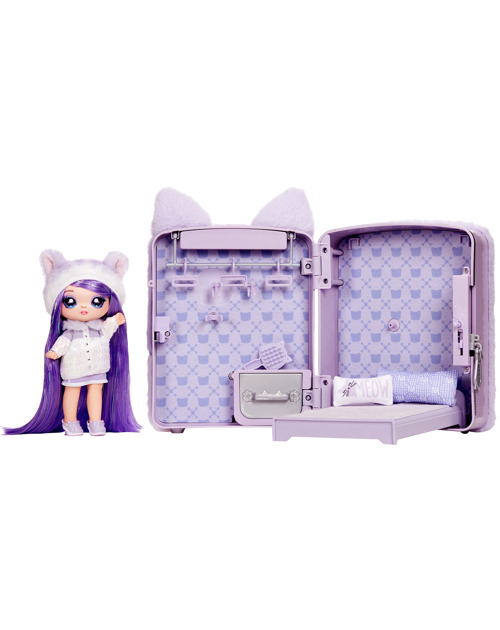 Puppen-Zubehör BACKPACK BEDROOM - LAVENDER KITTY 3in1