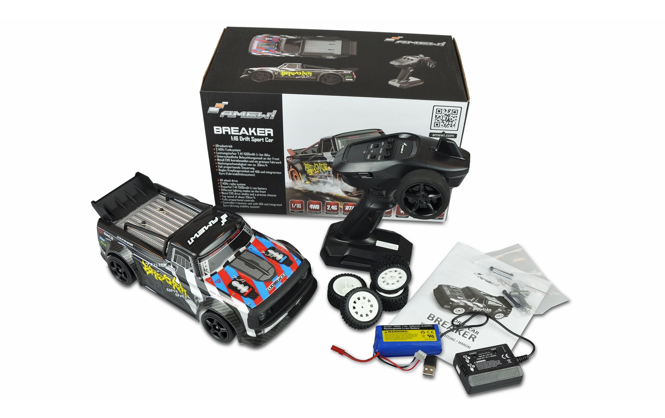 Drift Breaker 4WD, Gyro 1:16, RTROn-Road Driftcar mit Pickup Karosserie und Gyro Stabilisierung