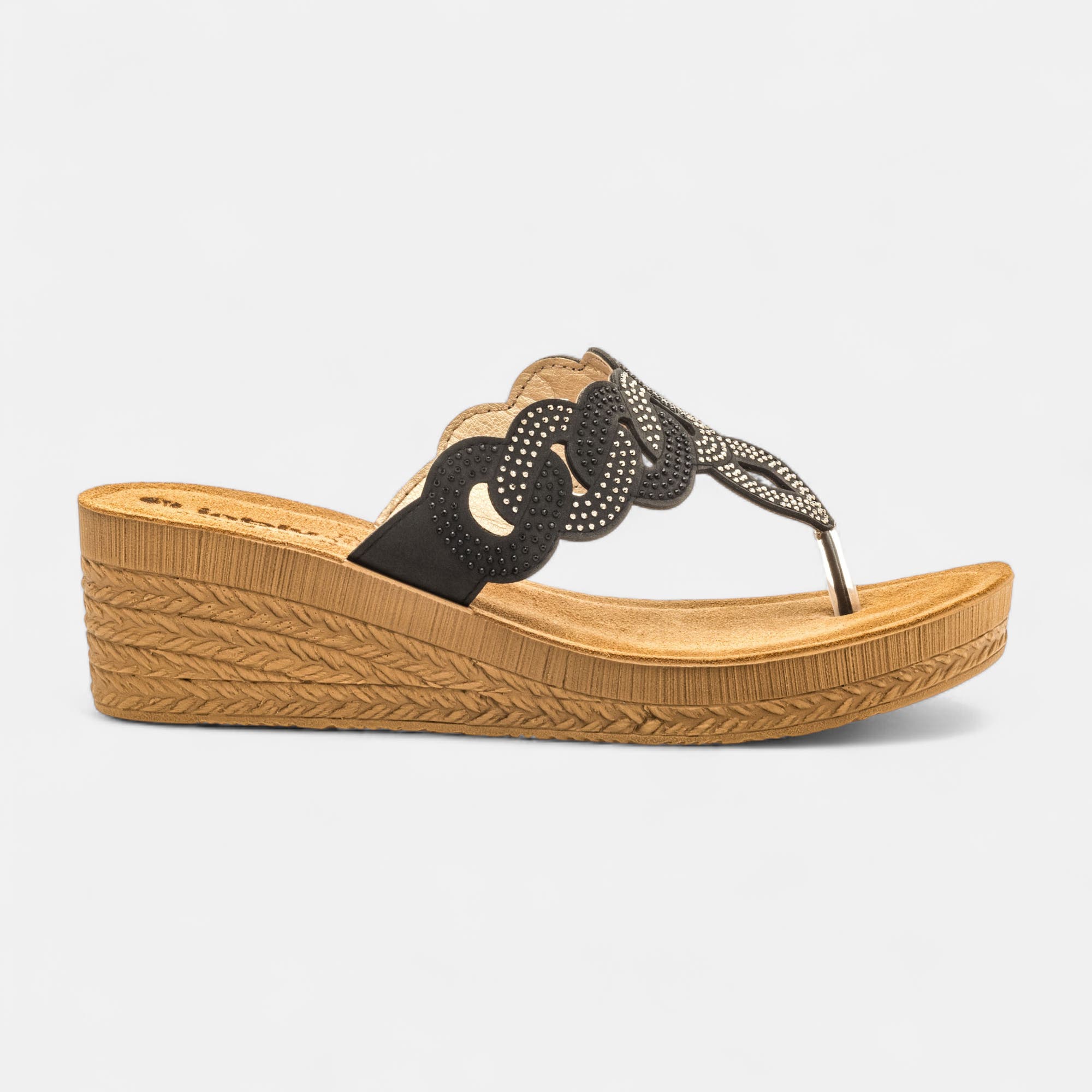 Mules à talon compensé Femme noir