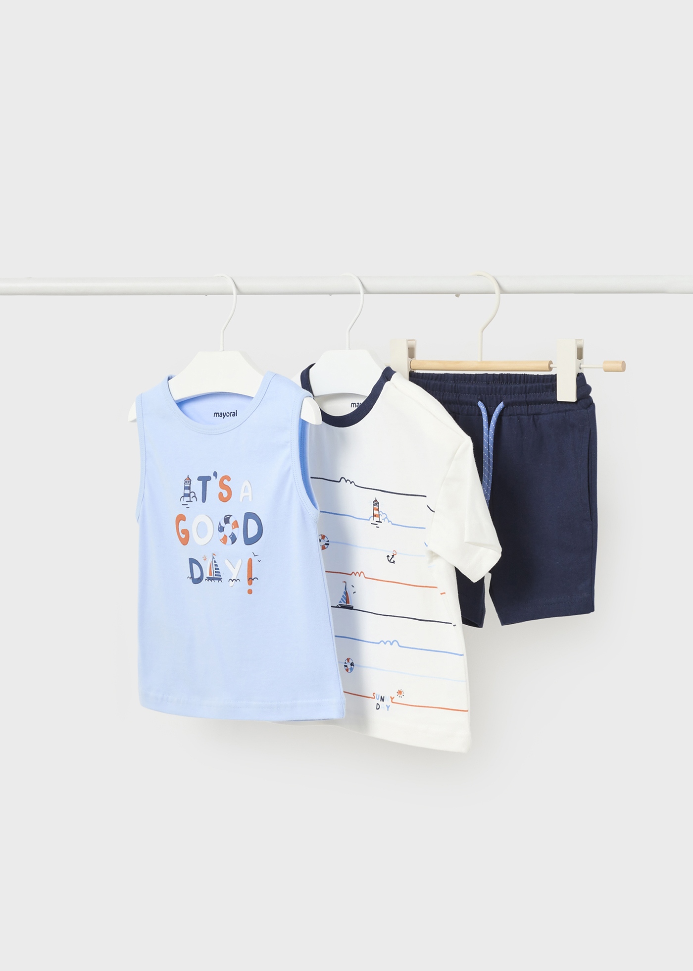 Conjunto de 3 peças em algodão sustentável para bebê