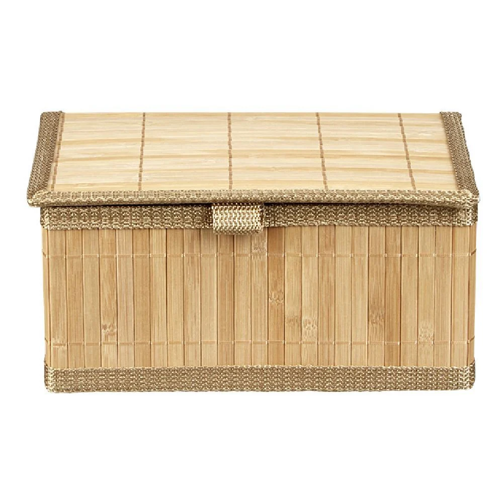 Boîte de rangement déco lattes en bambou  L24 x L18 cm