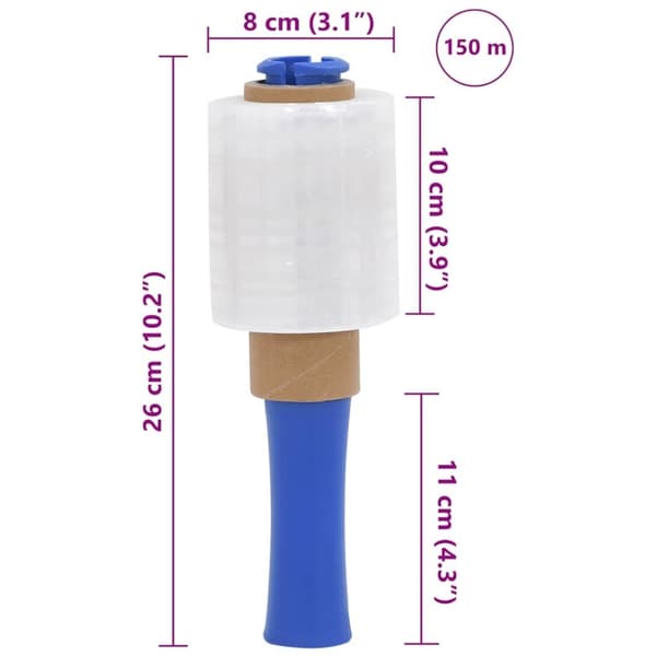 vidaXL stretch Films 50 stk transparent 23 µm 10 cm x 150 m