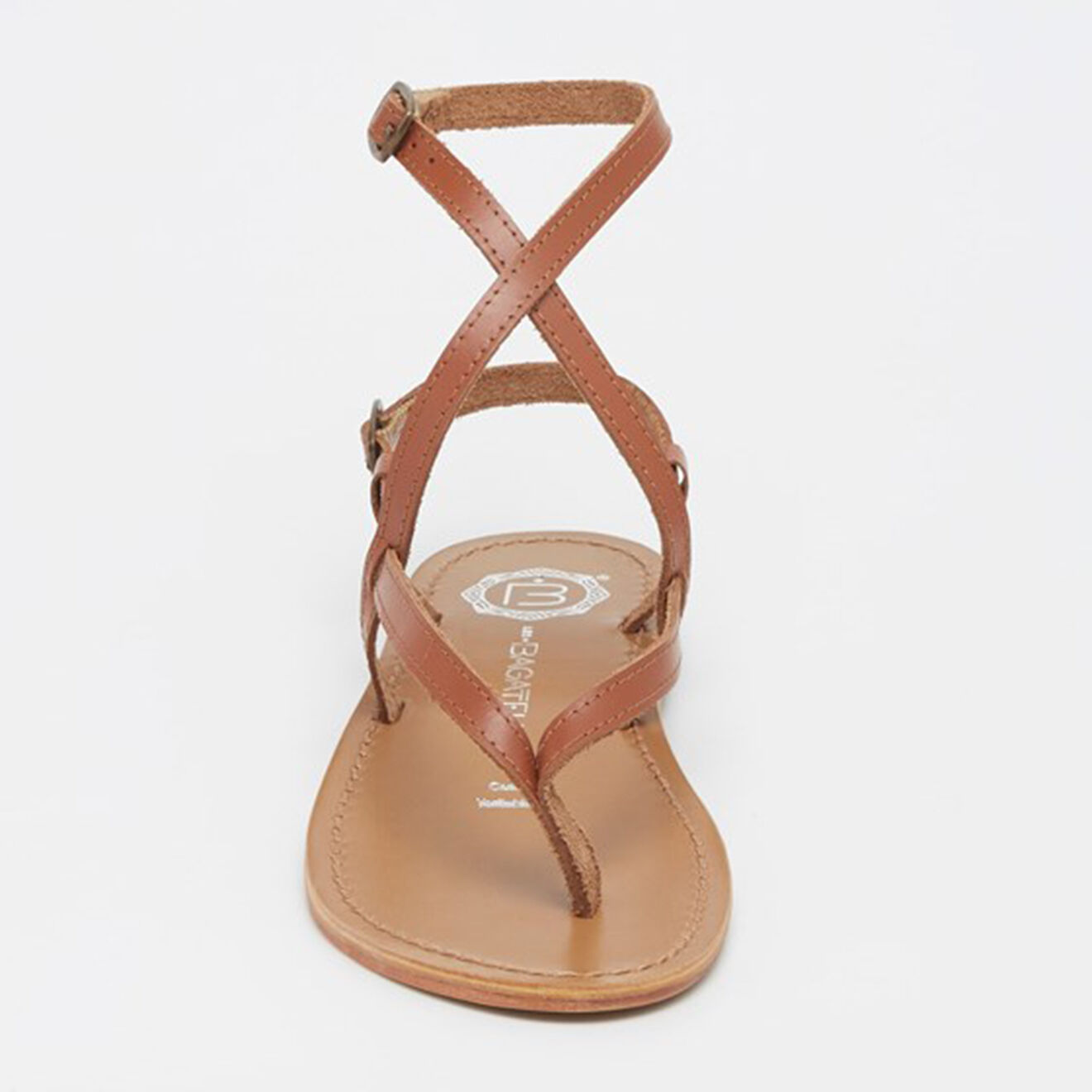Les Bagatelles Sandales en Cuir Union camel/marron