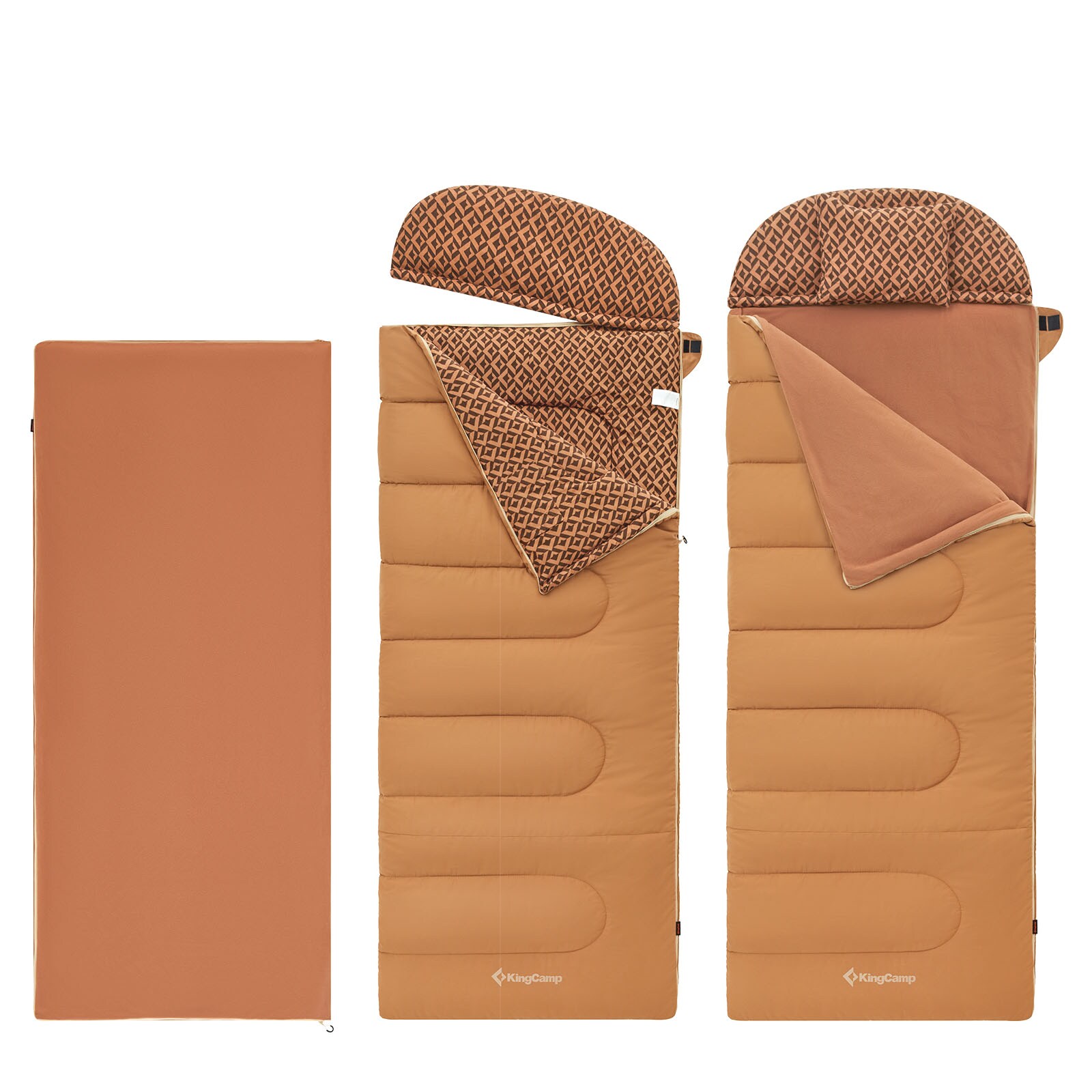 KINGCAMP Deckenschlafsack Forest Winter Schlafsack XL Lang Breit Baumwolle -22°C Variante: 400 g/m²