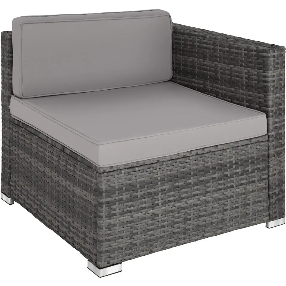 tectake - Loungeset Pisa met opbergbox kussens - wicker - grijs