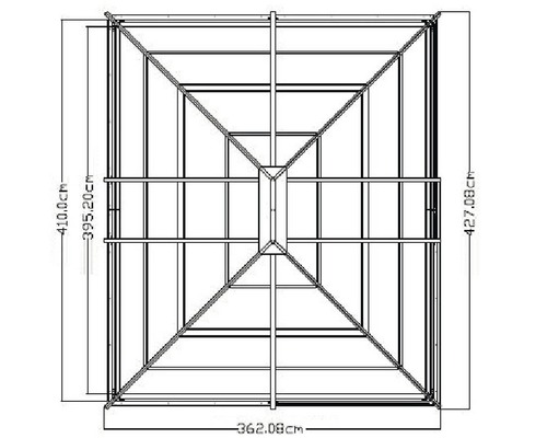SOJAG Castel 12x14 paviljoen met klamboe 410 x 345 cm brons