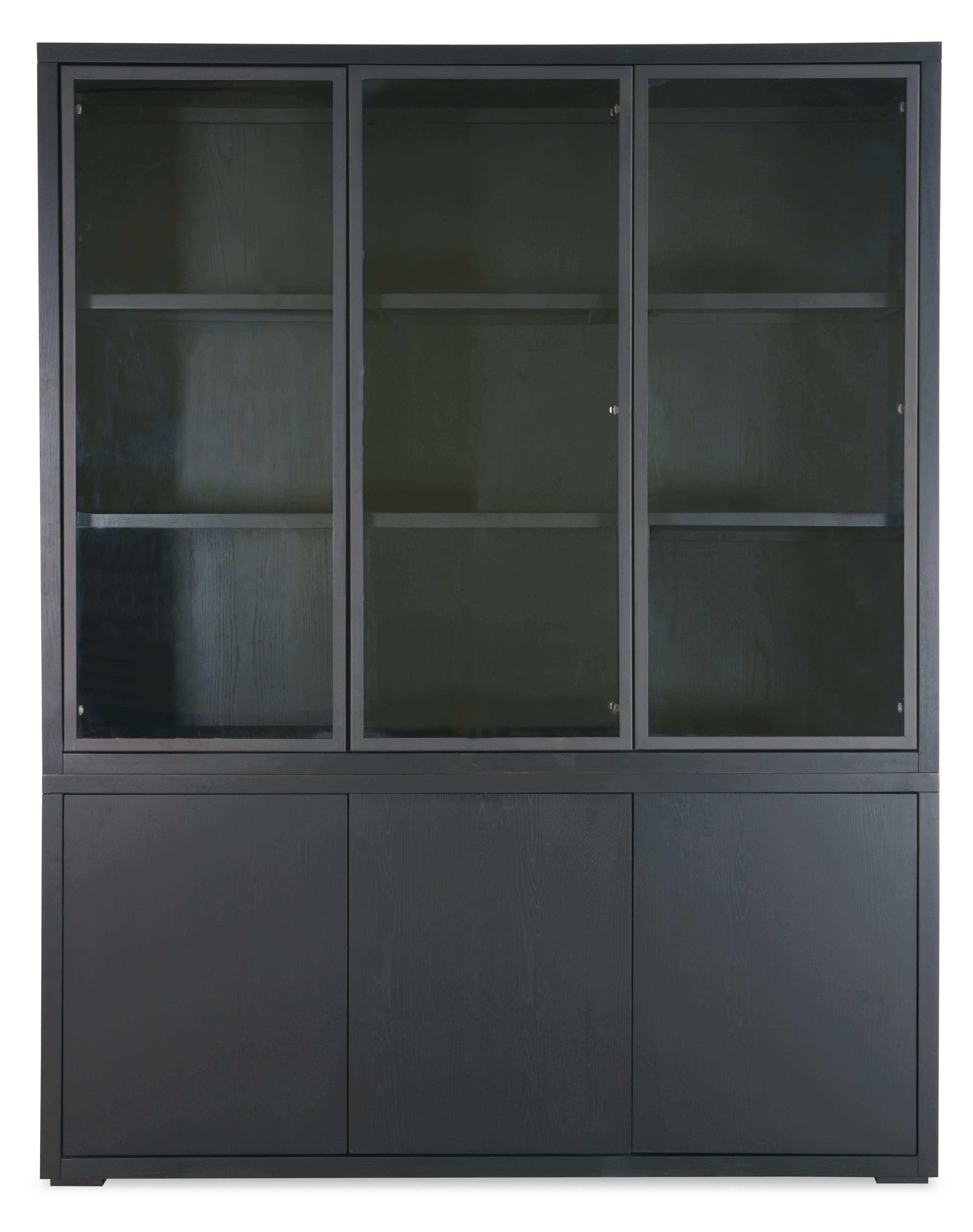 Vitrinekast Zwart Velori B173 x D45 x H220 cm