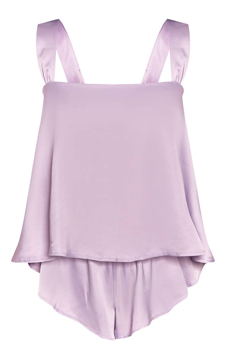 Lilas Ensemble Babydoll Satiné Nuisette Et Short