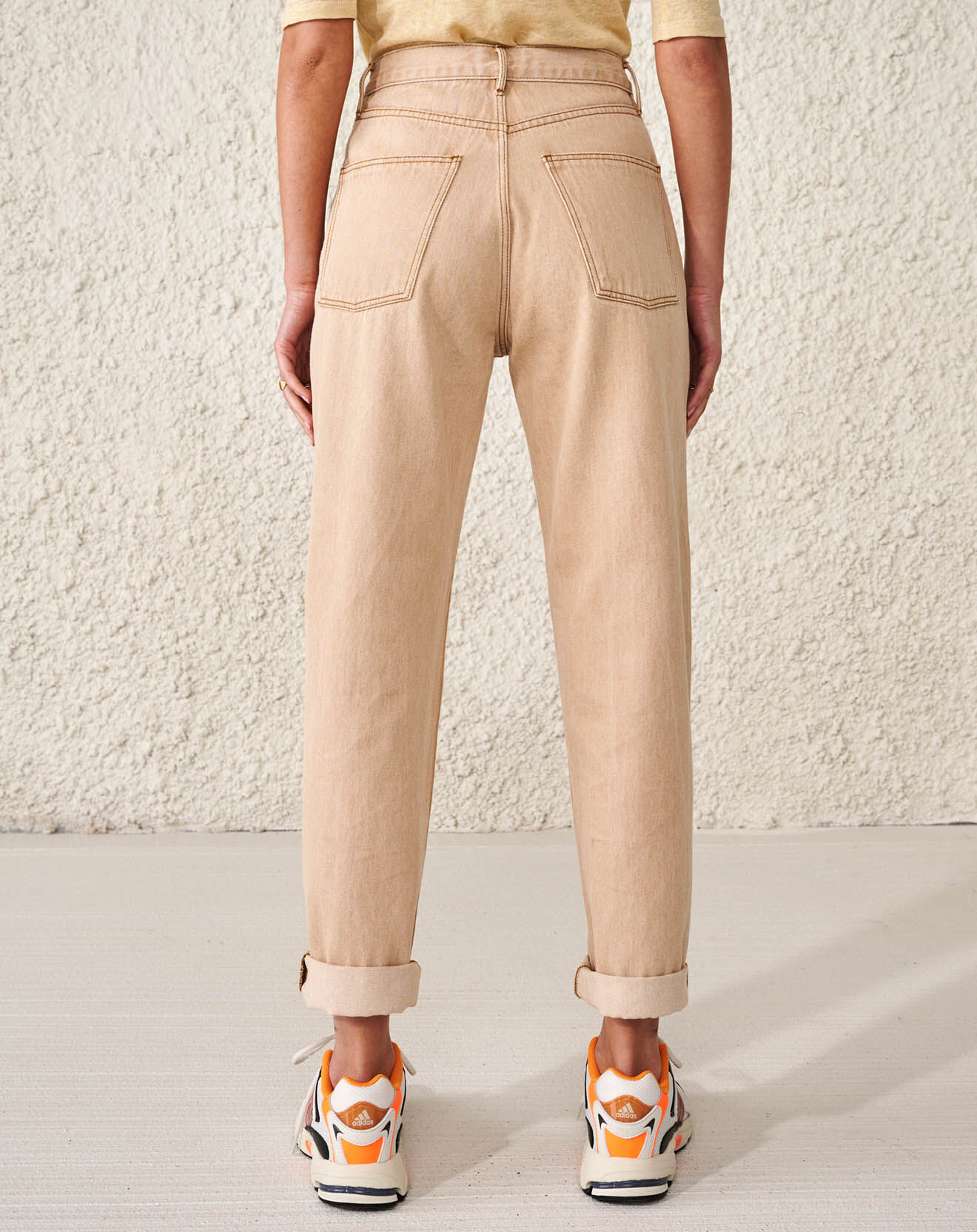 Bellerose Jean casual en Coton organique Perkins beige rosé