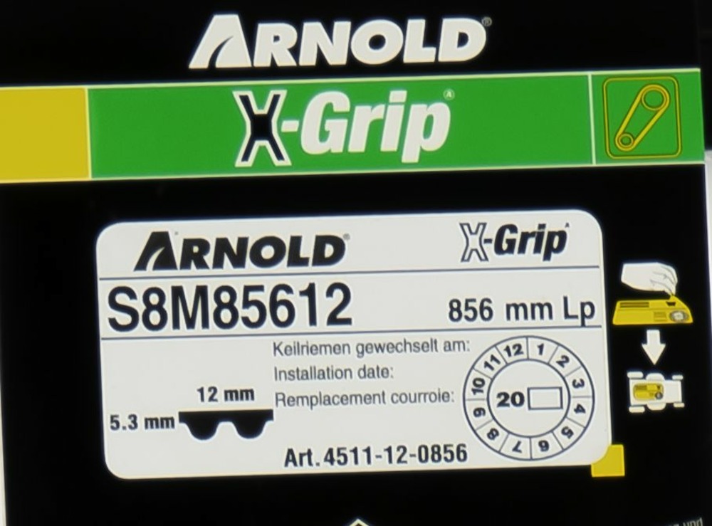 Courroie dentée trapézoïdale x-grip de type 120s8m856