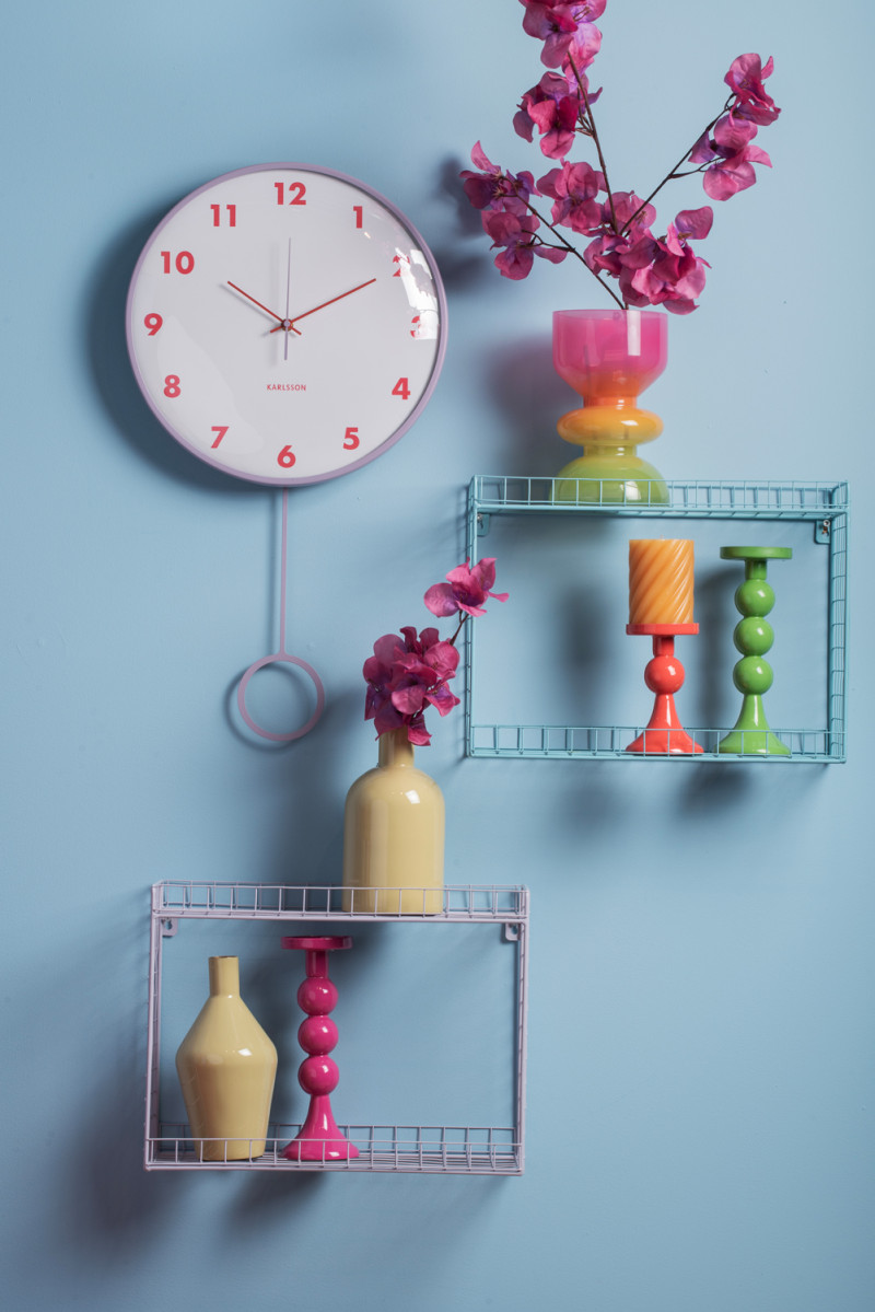Wall Clock Cheeky Dome Pendulum KA6058LB Soft blue