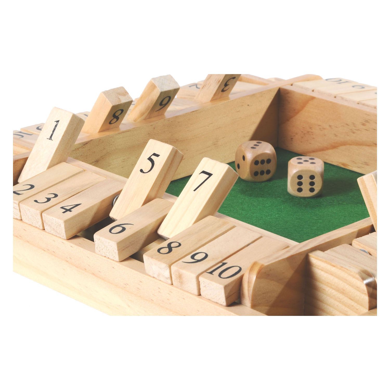 Shut the Box Houten Dobbelspel, 4 spelers