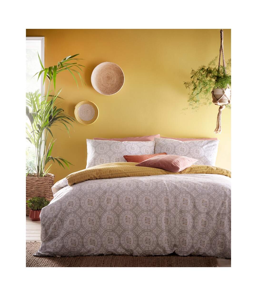 Furn - Parure de lit (Gris / Ocre) - UTRV1613