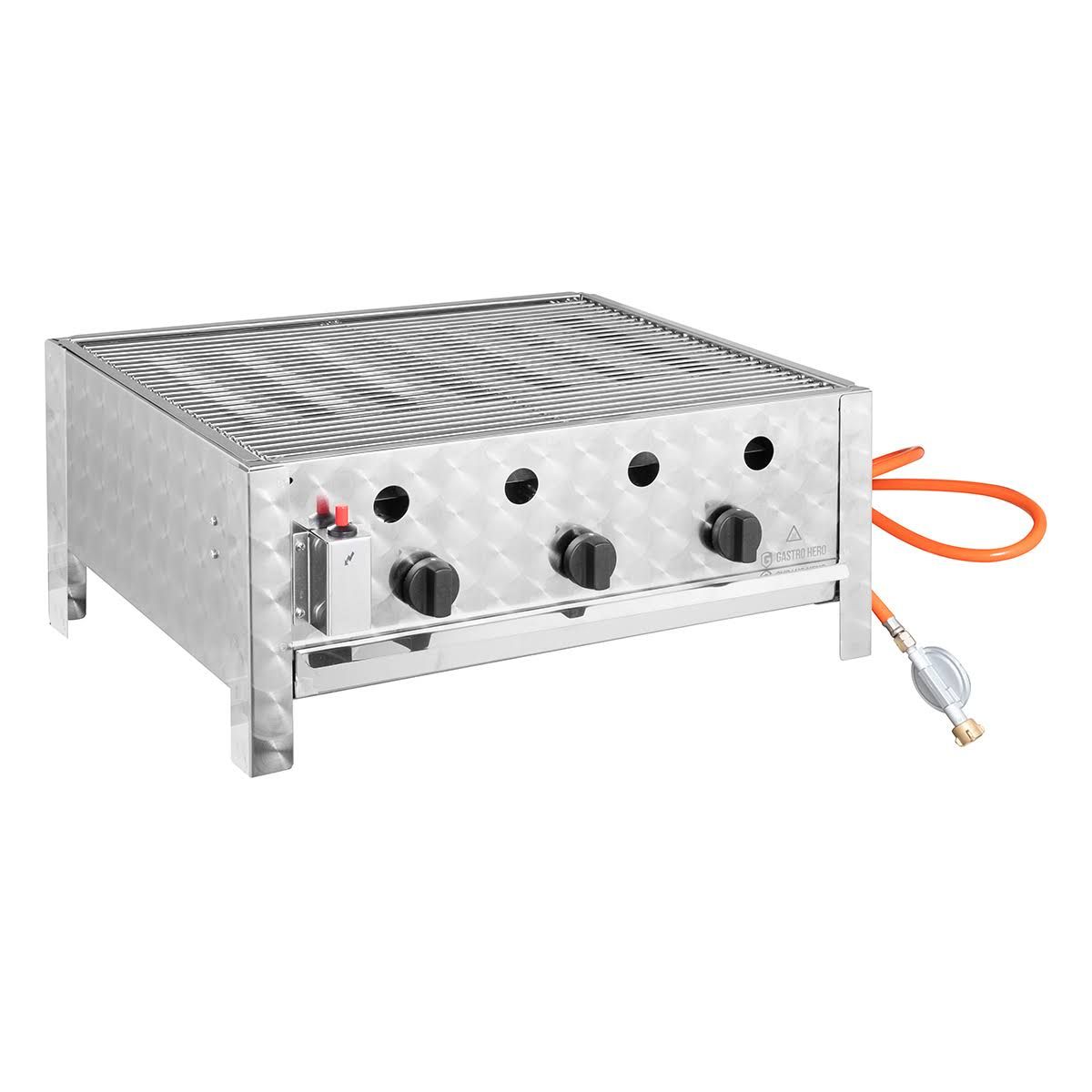 GastroHero Kombibräter Gas mit 3 Brenner 10 kW